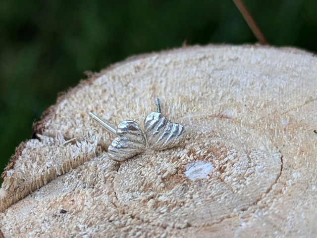 Small Stripy Heart Earrings