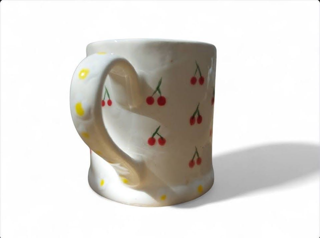 Floral Cherry Ceramic Mug