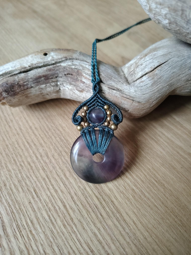 Collier donut Fluorite et laiton