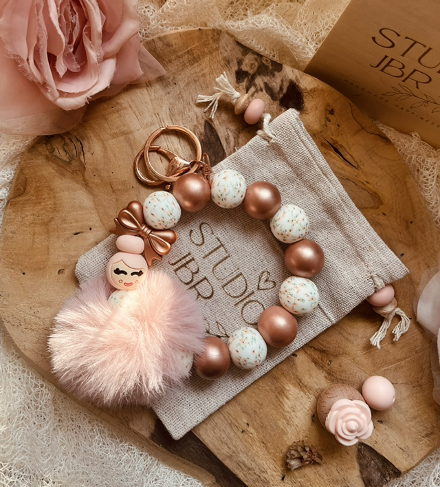 Keychain - Wristlet Siliconen Popje van Geluk