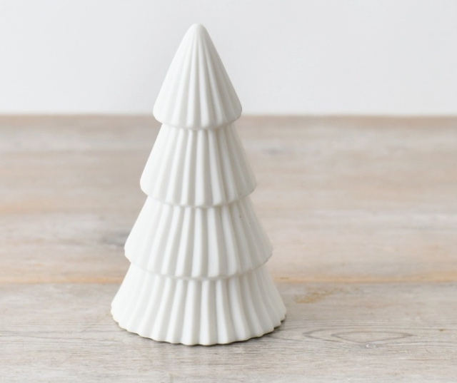 Matte White Tree Ornament, 17cm