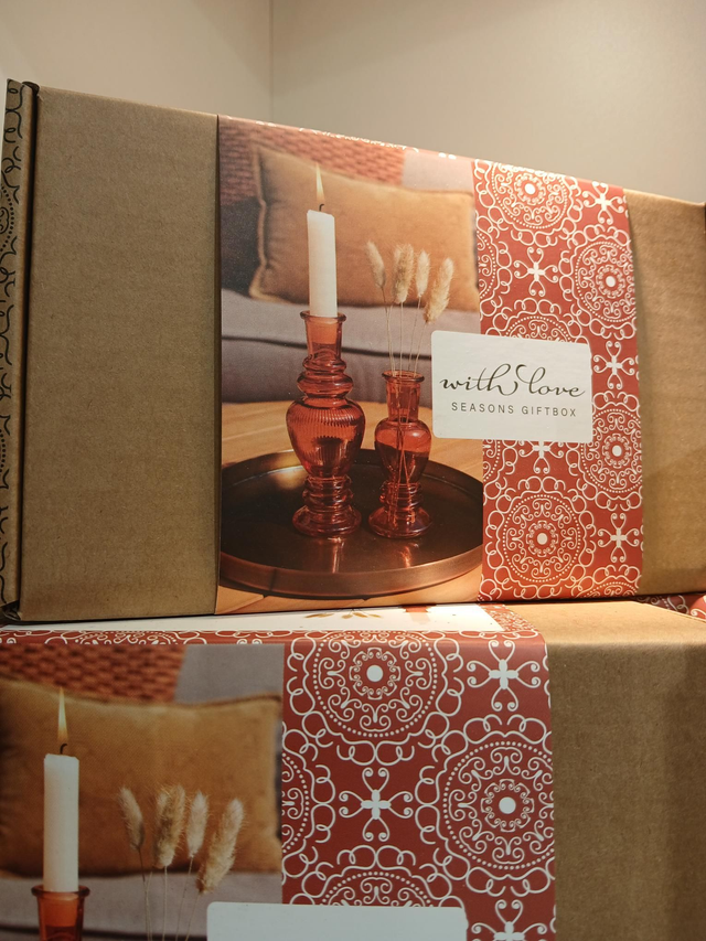 Giftbox Venice amber (vaas en kandelaar)