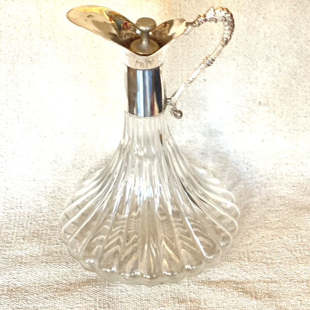 Karaffe Dekanter versilbert mundgeblasen 