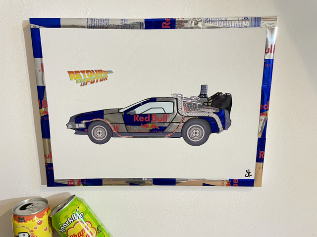Tableau Delorean retour vers le futur 30 x 40 cm
