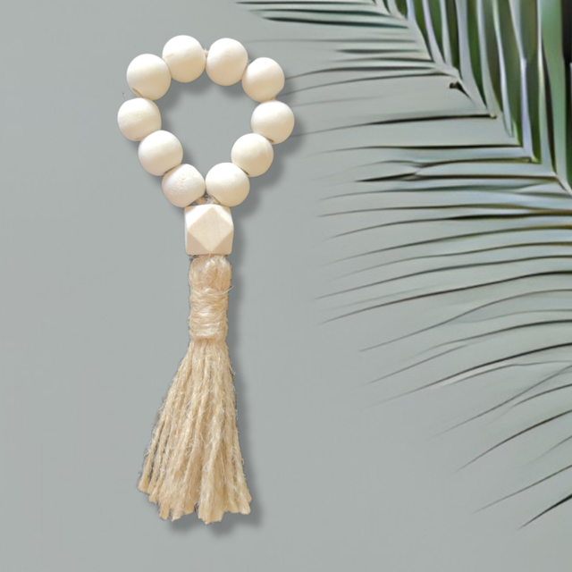 Pampilles à franges et bois clair brut