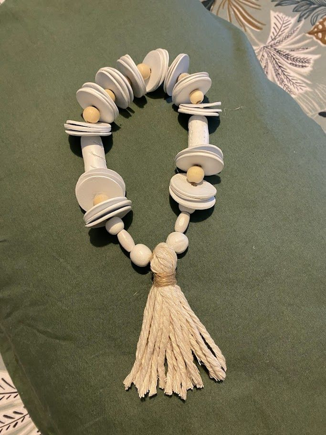 GUIRLANDE décorative en argile et macramé - Fait main