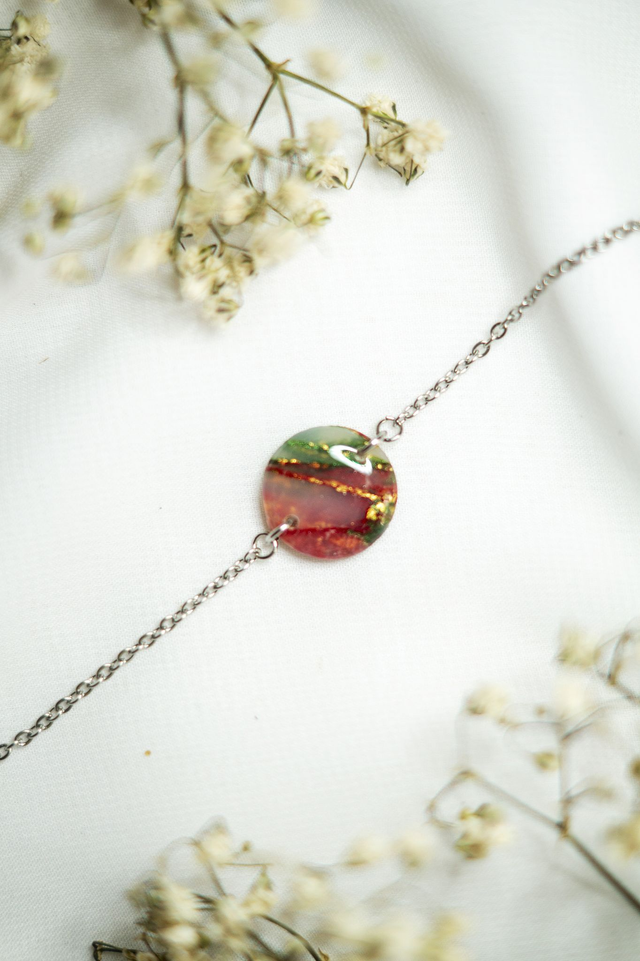 Coloris automne - Bracelet rond en polymère 