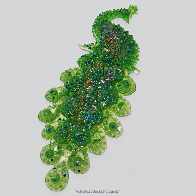 Emerald Plume – Handmade Resin Peacock