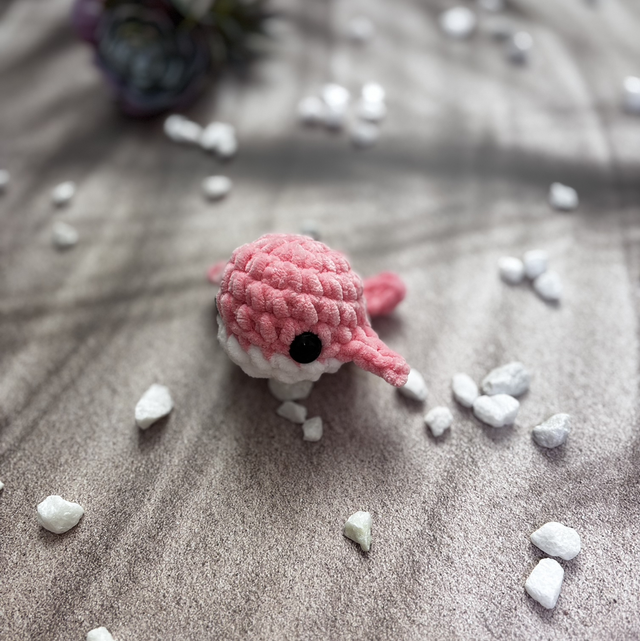 Porte-clés baleine rose