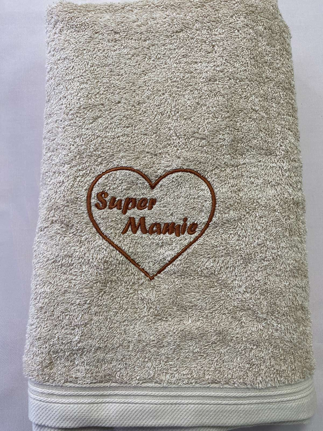 Drap de bain brodé