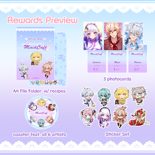Honkai Star Rail - Amphoreus Maid Café Dokomi '25 Stamp Rally Reward Set