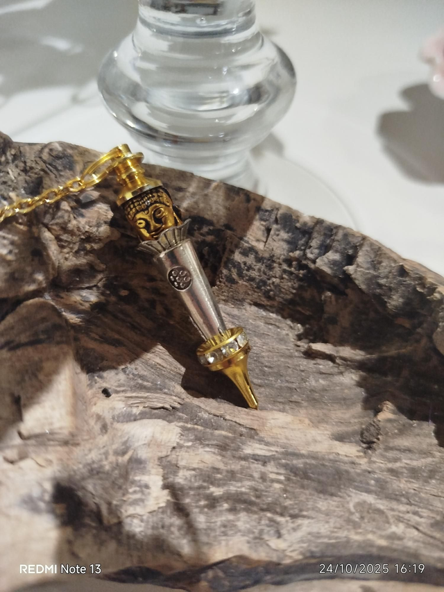 Pendule Bouddha &amp; Fleur de Vie doré
