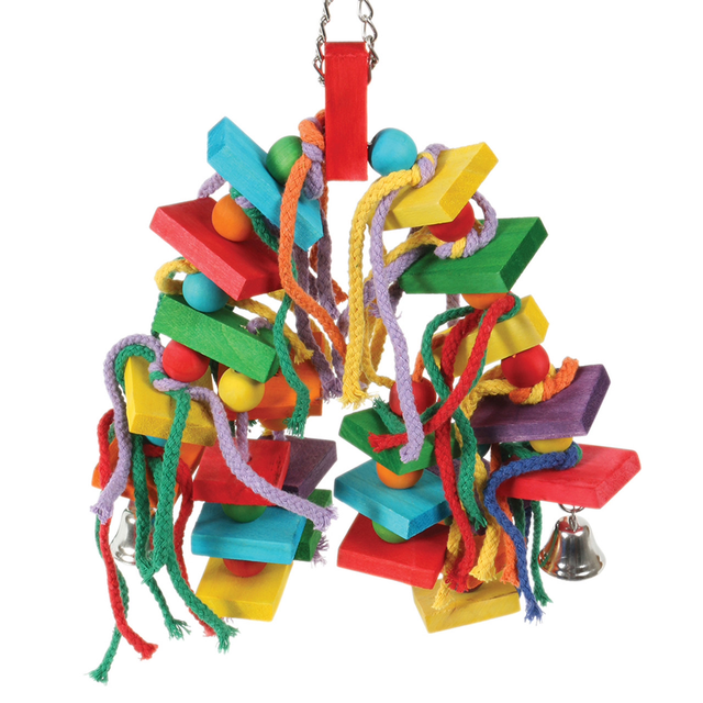 Huggle Monster Wood &amp; Rope Parrot Toy