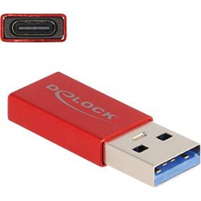 Delock Adaptateur USB 3.2 Gen 2 (10 Gbps) Connecteur USB A - Prise USB C