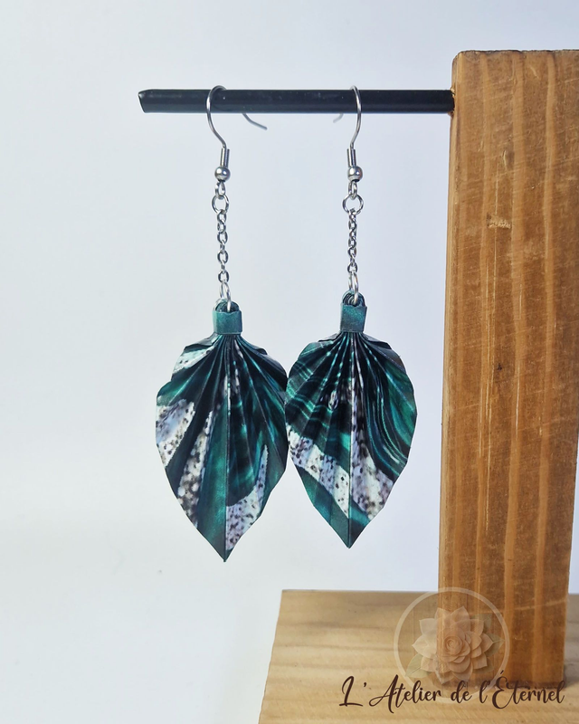 Boucles d'oreilles Leafline - Collection marbrée