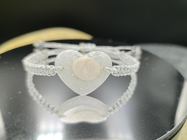 BCO-036 Cœur blanc et argent 