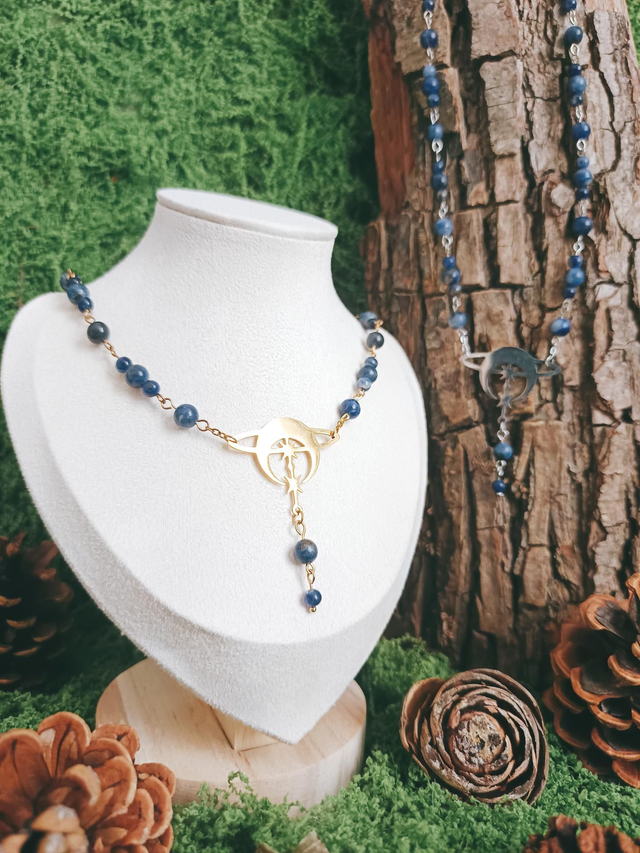 COLLIER - COSMIC VIBES (doré/sodalite)