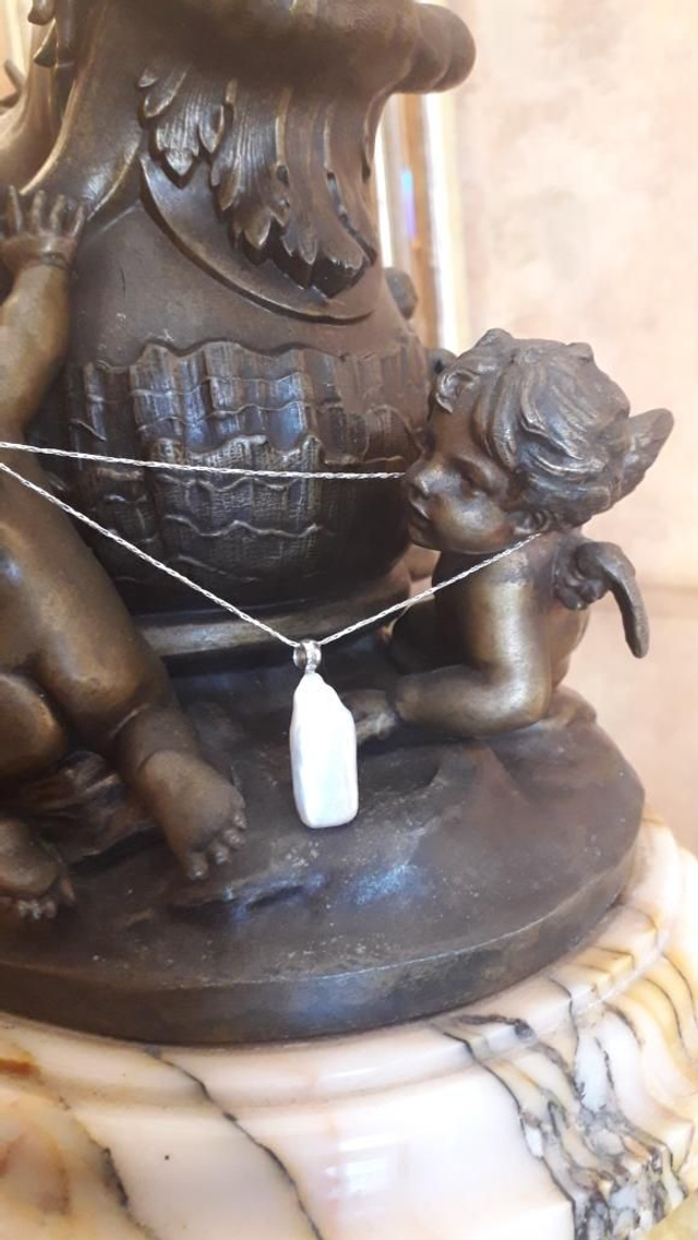 Pendentif perle de culture, argent 