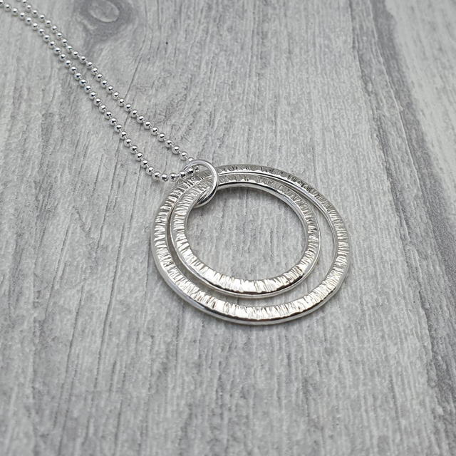 Infinity double hoop necklace