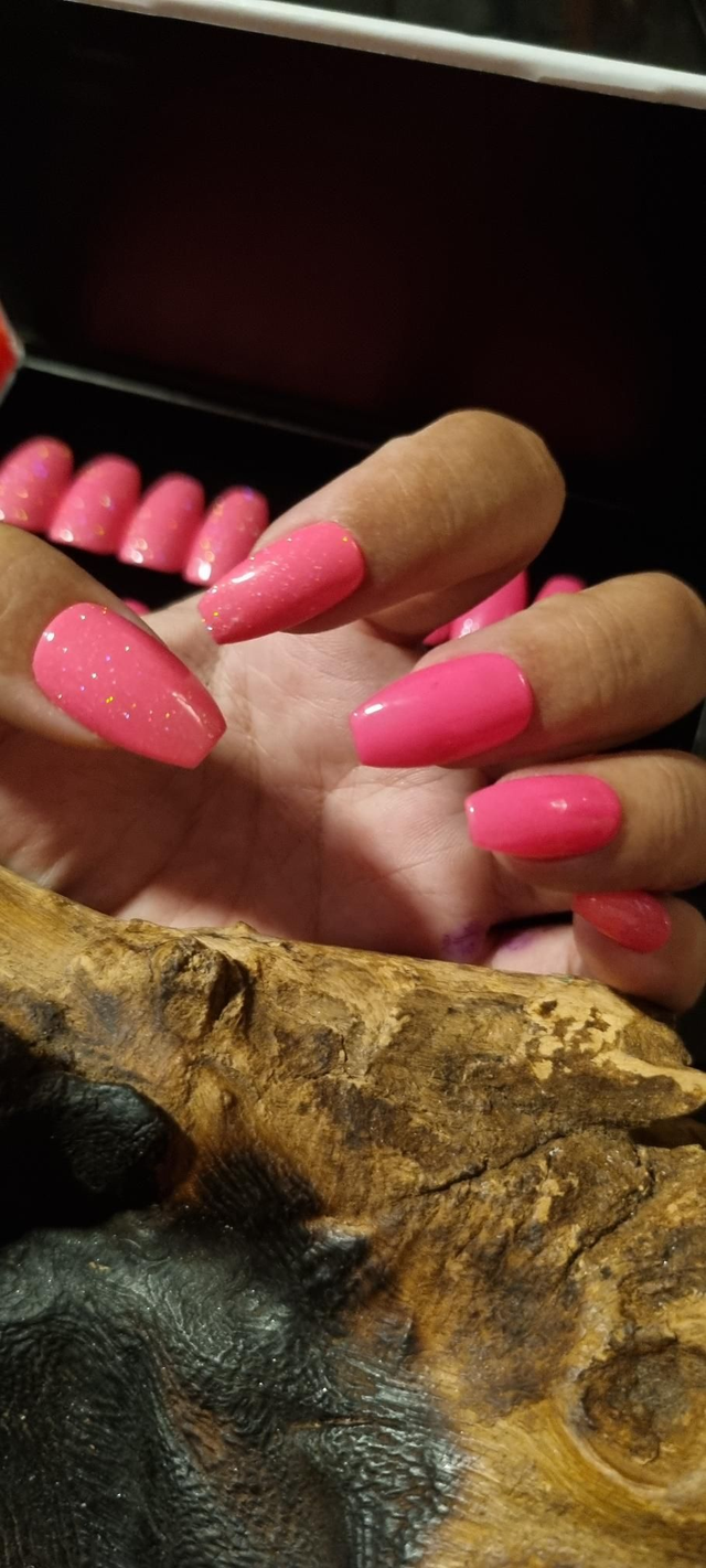 Rose fluo pailleté ballerine S