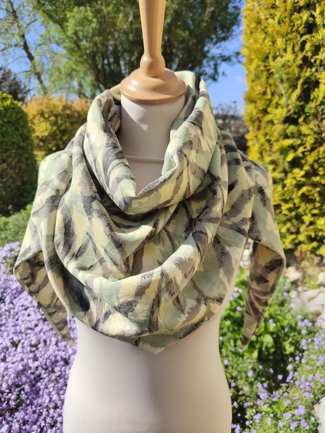 Chèche légère palmier kaki