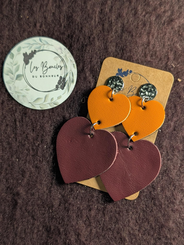 Boucles d'oreilles Marie Laure bordeaux orange ml012