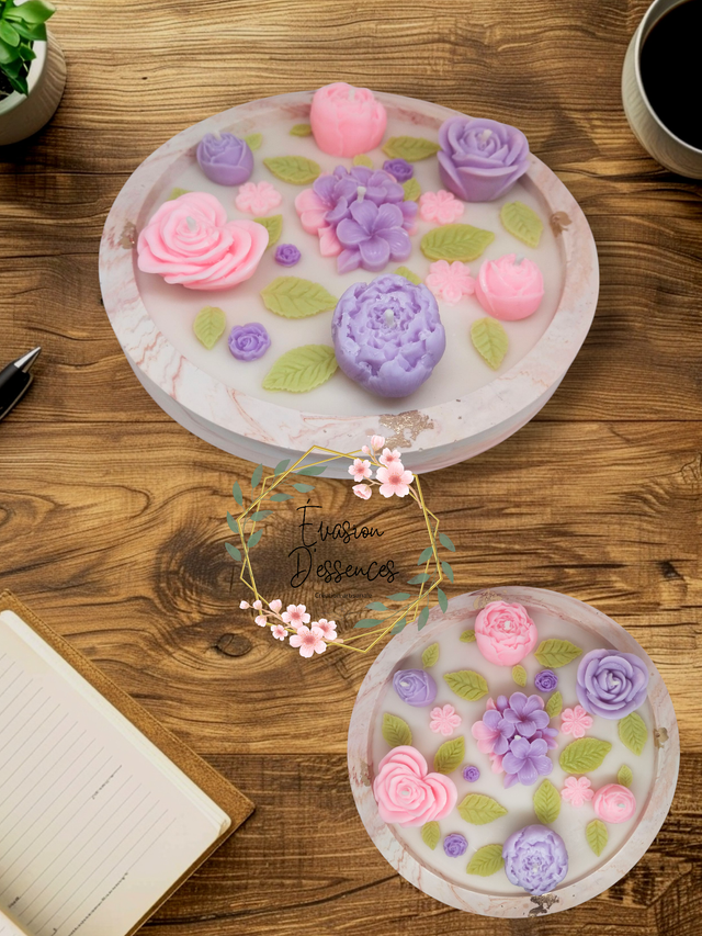 Plateau florale parfumé Cassis Freesia