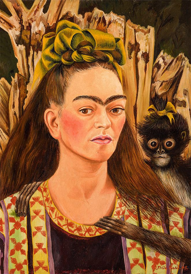 Self portrait with Monkey by Frida Kahlo