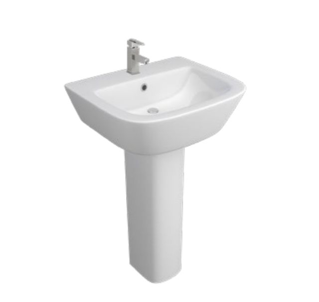 Kartell K-Vit Project Round 530mm 1TH Basin and Pedestal