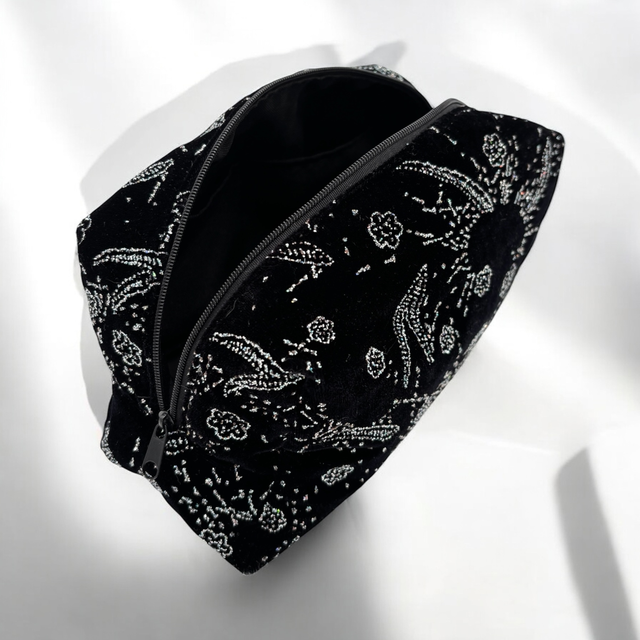 Kosmetiktasche Vicky klein - Samt Glitzer
