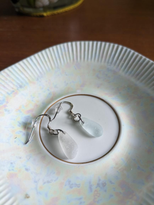 Sea glass drop earrings 