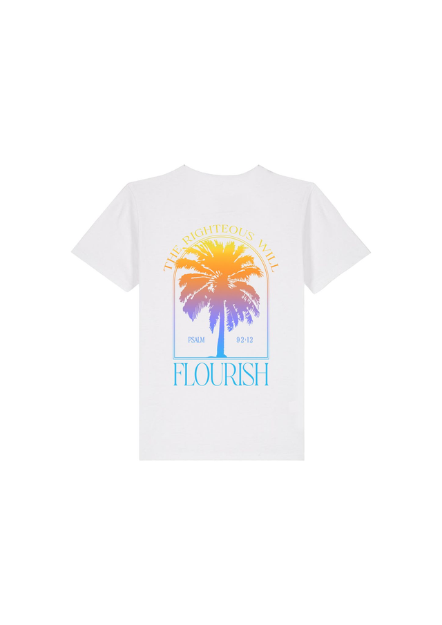 The White Tropical Palm Tee - Psalm 92:12 [Kids+Baby]