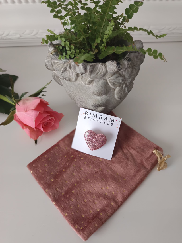 Broche &quot;Petit coeur rose&quot;