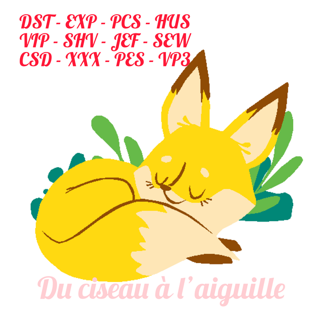 fichier broderie renard - Taille 10x10 / 12 Formats