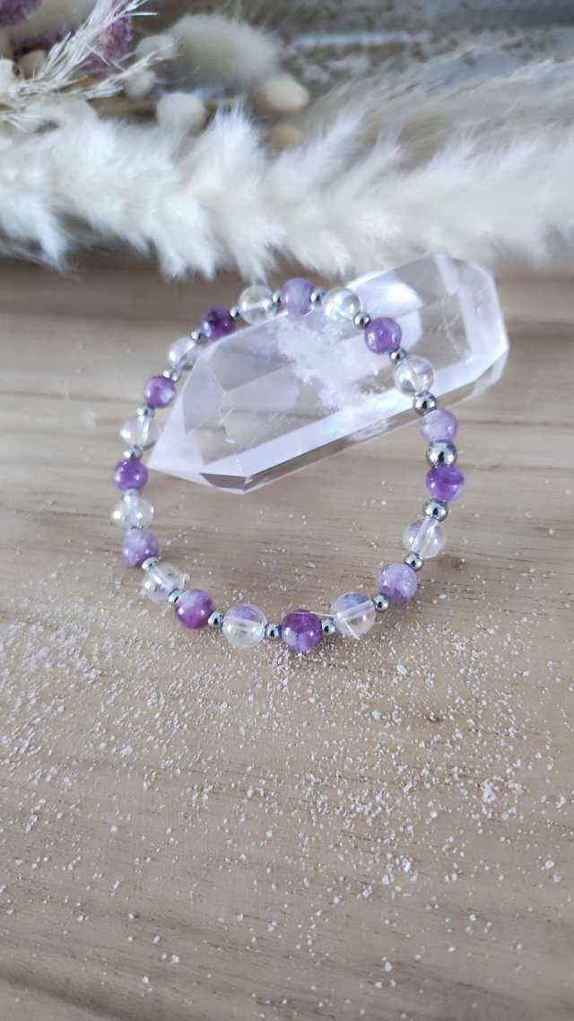 Bracelet "Anxiété" Lépidolite violette
