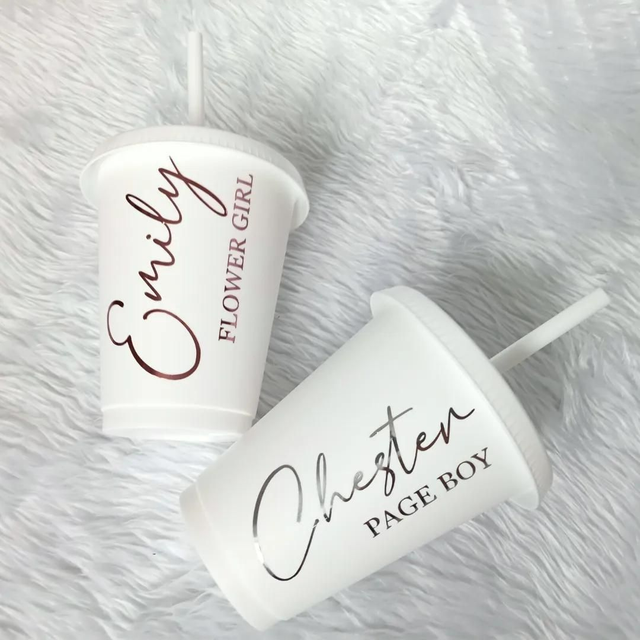 16oz Cold Cup with straw