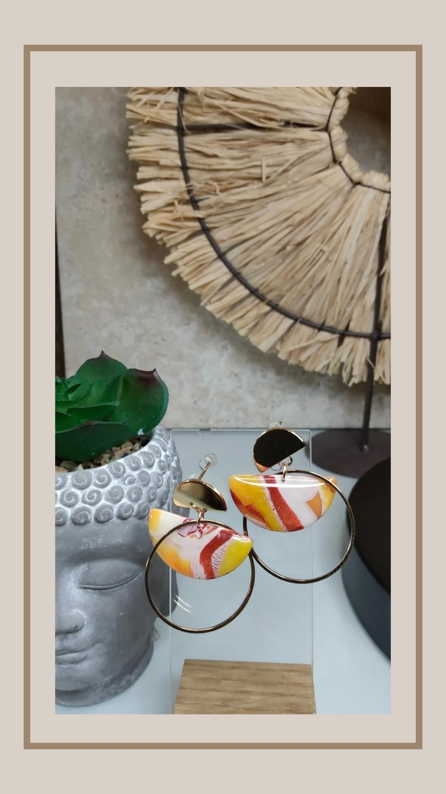 Boucles d&#039;oreilles sunset pop demi-lune 