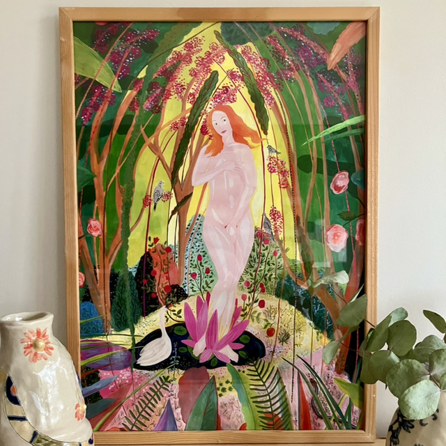 A3 ‘Instinct’ art print with simple wooden frame