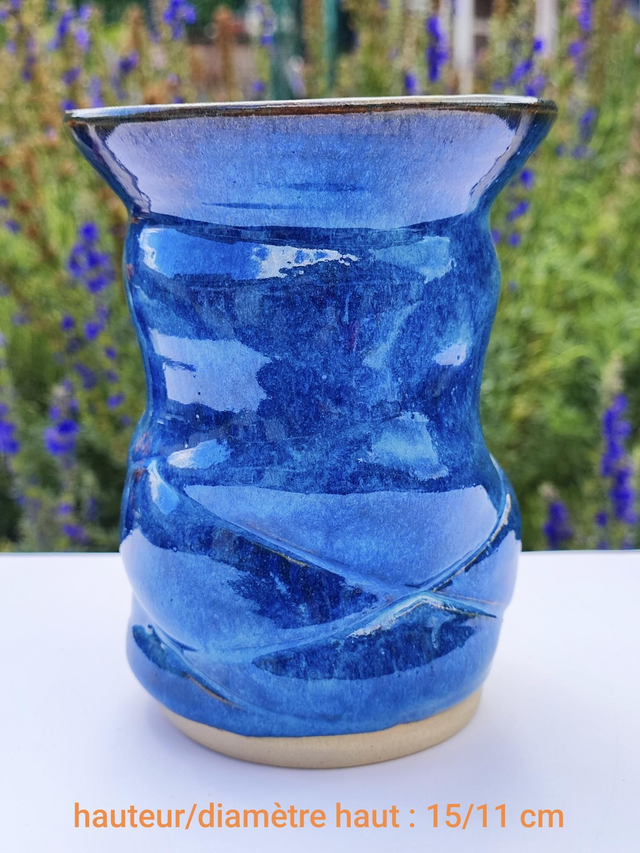 Vase "Tourbillon bleu"