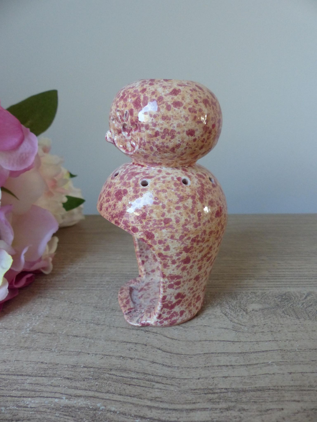 Bougeoir Photophore Brûle-Parfum Chouette en Grès Rose – Sculpture Artisanale Vintage Multifonction, Déco Maison et Diffuseur de Parfum