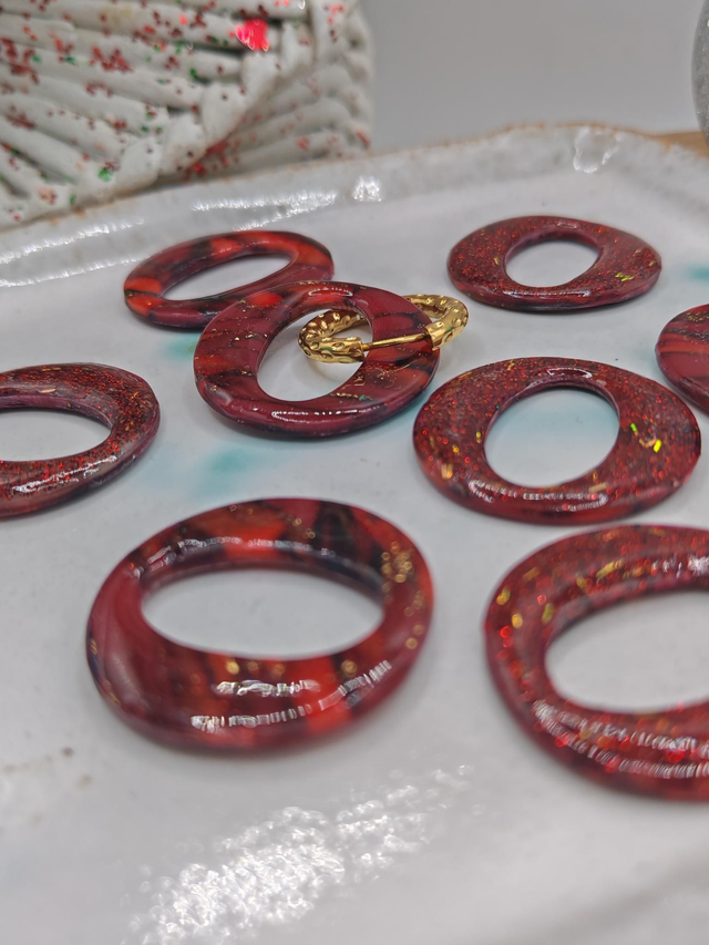 Choupettes Georgia réversibles marbrées Rouge Noir 