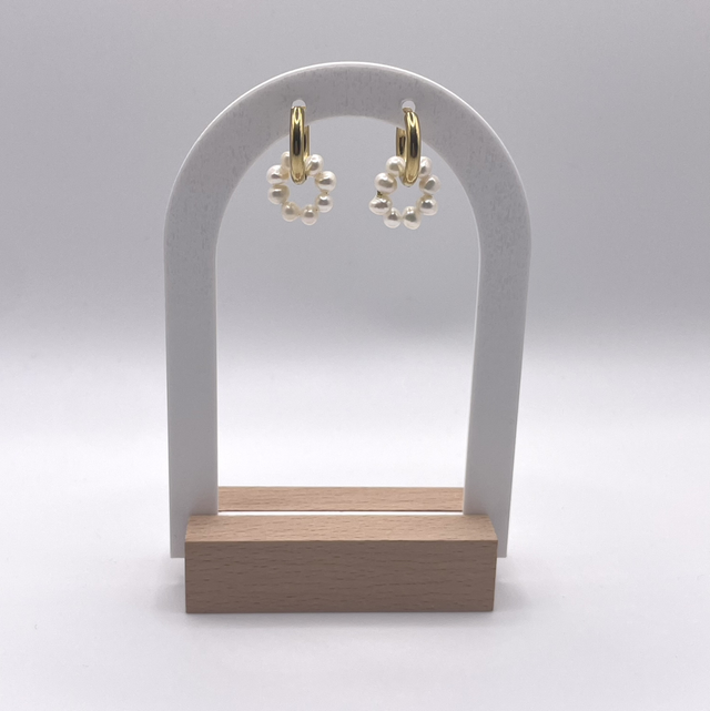 MINI FLOWER OF PEARL - Mini Hoops mit Süßwasserperlen 