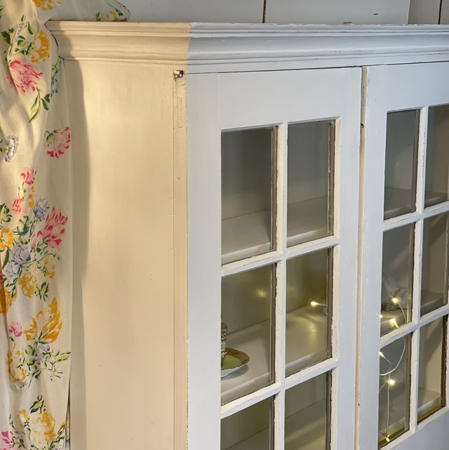 Vintage Vitrine Schrank Weiss Antik