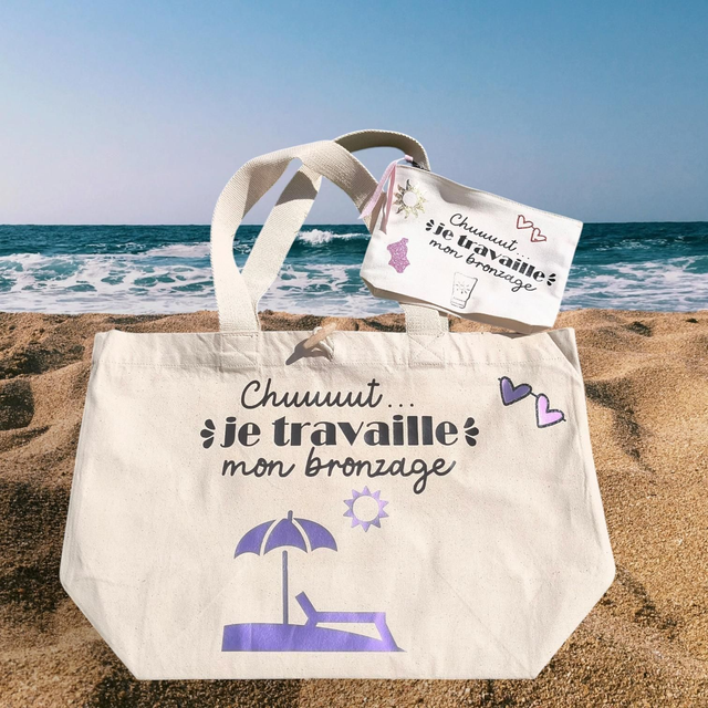 Sac de plage + pochette