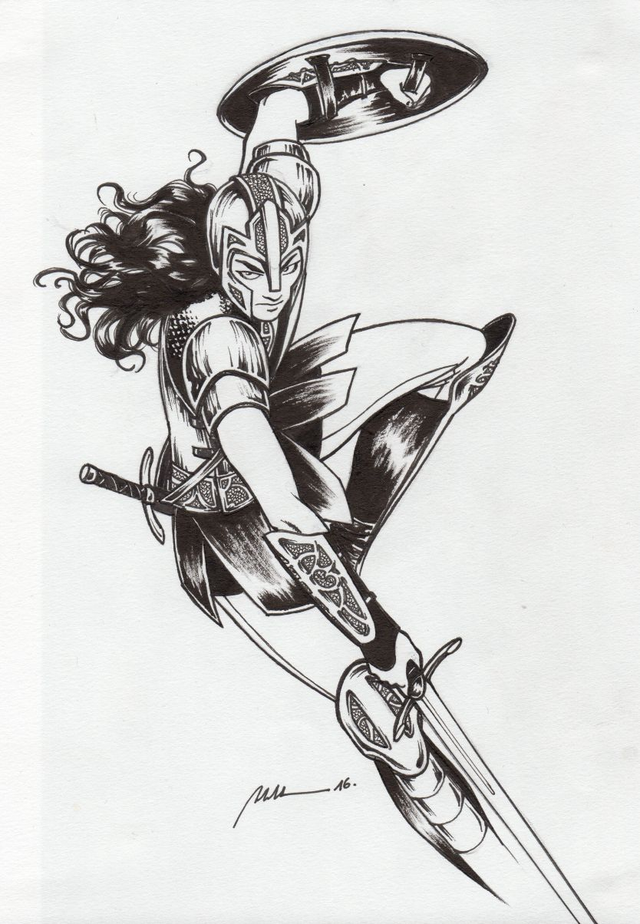 Warrior - ORIGINAL, A5 (5.8x8.3)