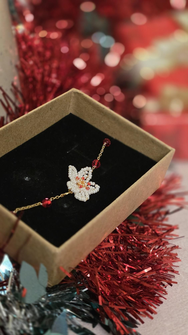 Bracelet perlé - White Christmas