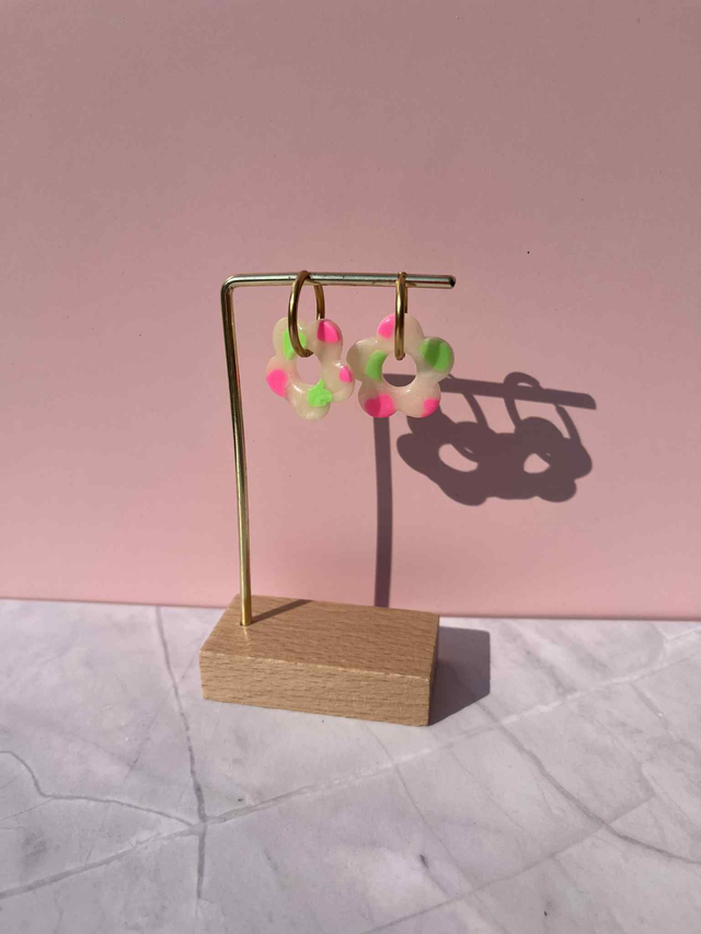 Pampilles cœur fluo