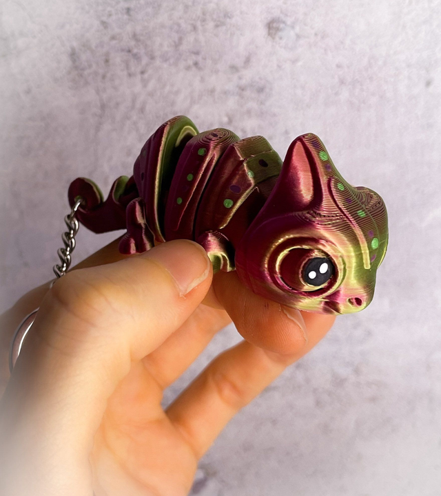 Klíčenka Chameleon růžovo zelený