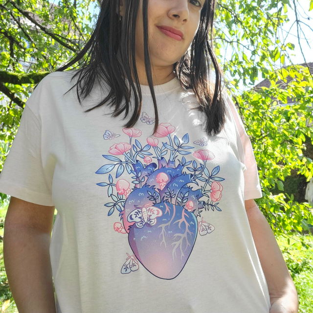 T-shirt coeur fleuri