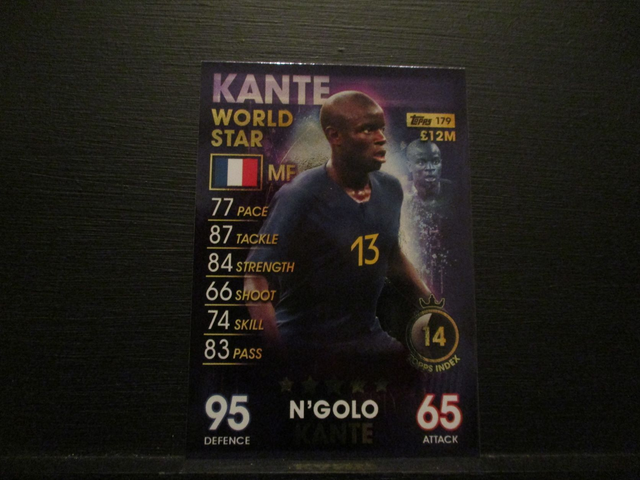 N'Golo Kante - World Star Match Attax 101 Original Trading Card